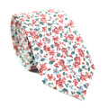 Mens Floral Printing Wedding Skinny Cotton Ties